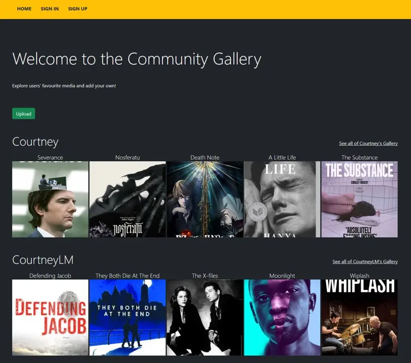 User media catalogue & review website.