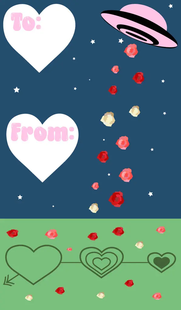 Alien Valentine's Day gift tag.